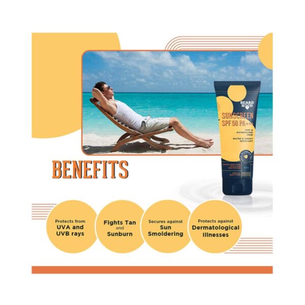 Beardhood Water & Sweat Resistant Sunscreen - SPF50 PA++ (50g) - Beardhood