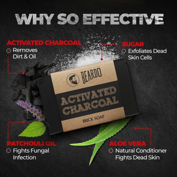 Beardo Activated Charcoal Bathing Brick Soap (125g) - Beardo