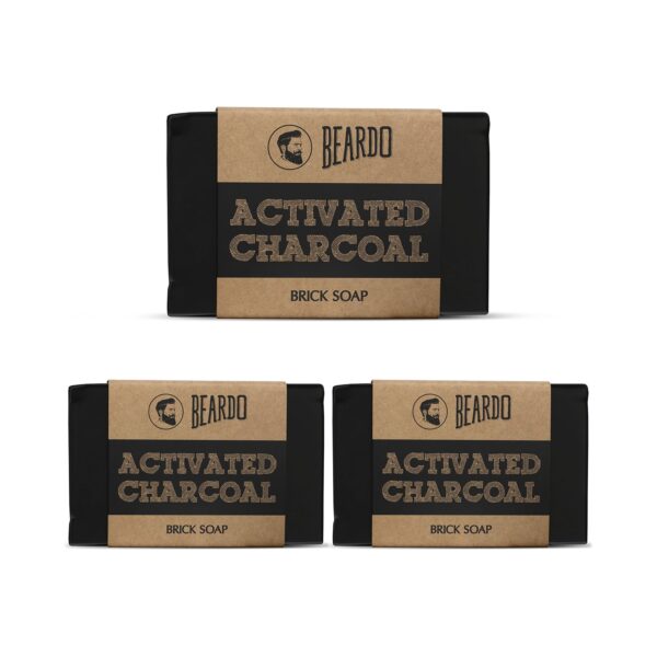 Beardo Activated Charcoal Brick Soap 125gm Combo (Pack of 3) - Beardo