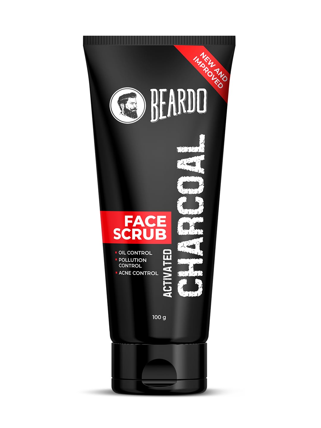 Beardo Activated Charcoal Face Scrub, 100 gm | Anti-Pollution Face Scrub for Deep Pore Cleansing | Removes Dirt & Impurities | Suitable for Men of all skin types