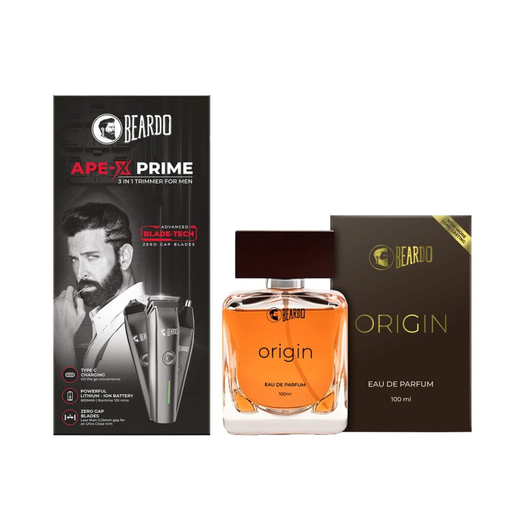Beardo Ape-X 3-In-1 Prime Mutli Grooming Kit Trimmer (345 g) & Origin Eau De Parfum (100 ml) Combo - Beardo