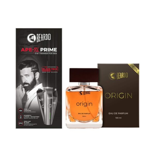 Beardo Ape-X 3-In-1 Prime Mutli Grooming Kit Trimmer (345 g) & Origin Eau De Parfum (100 ml) Combo - Beardo
