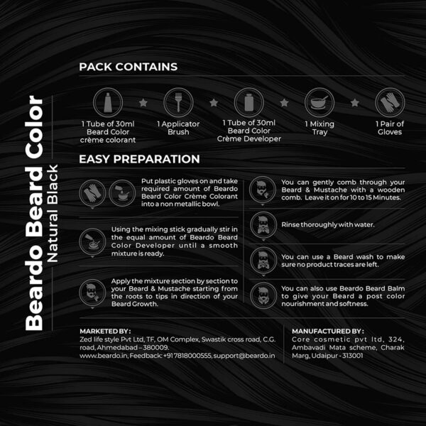 Beardo Beard Color - Natural Black (60ml) - Beardo