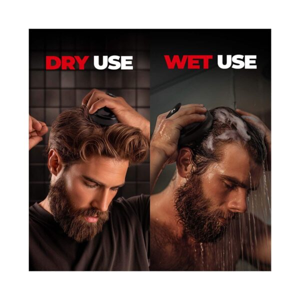 Beardo Black Hair Scalp Massager Brush with Soft Silicone Bristles - Beardo