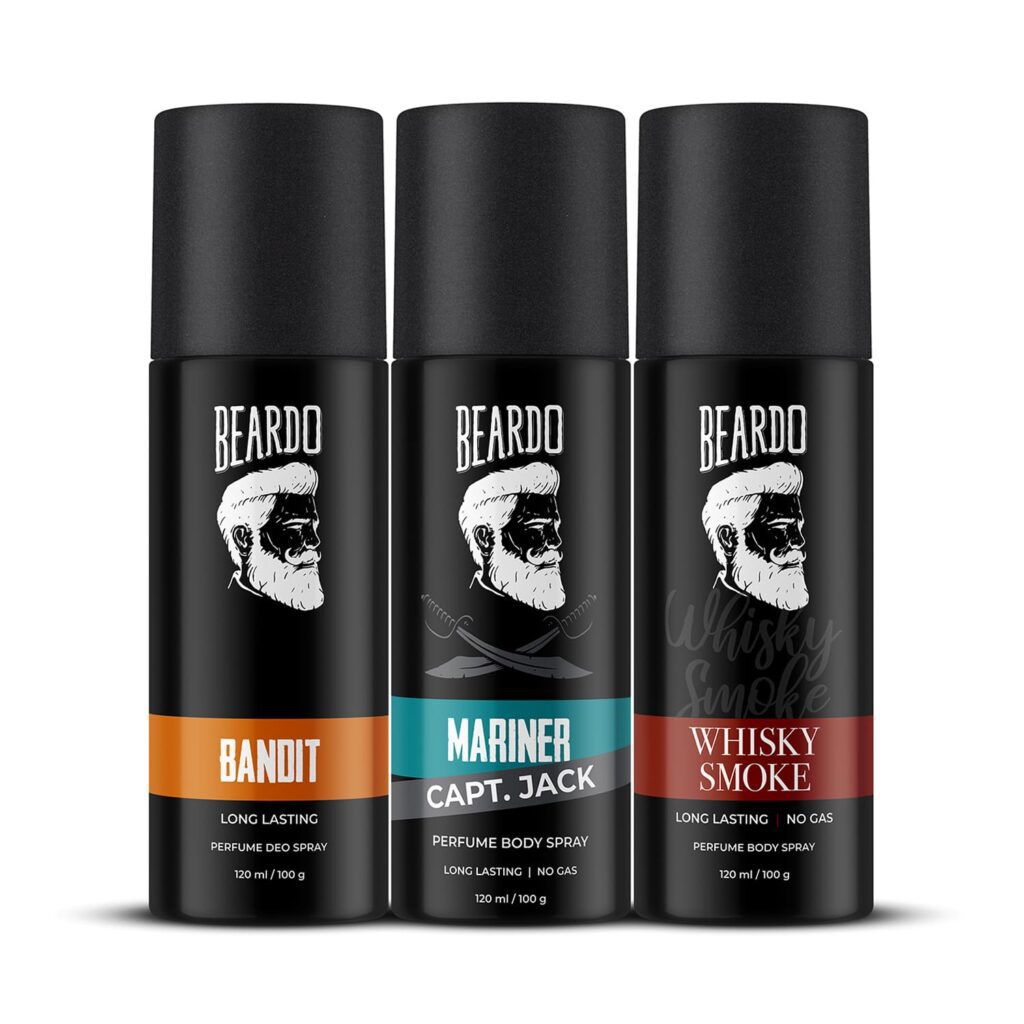Beardo Body Spray Combo - Whisky Smoke, Mariner & Bandit (120 ml x 3) - Beardo