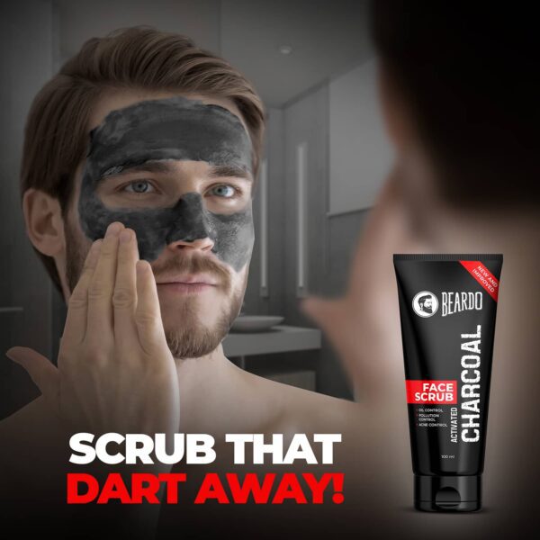 Beardo Charcoal 4-In-1 Combo With Face Wash, Face Scrub, Peel off Mask & Charcoal Soap - (4 Pcs) - Beardo