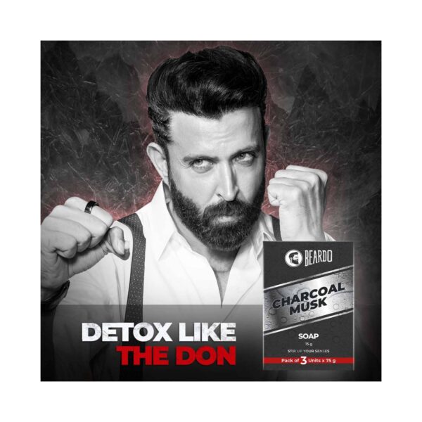 Beardo Charcoal Musk Soap - (3 pcs) - Beardo