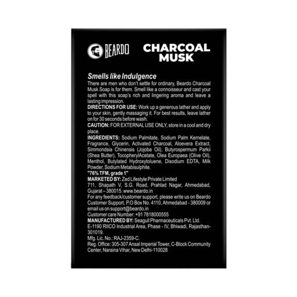 Beardo Charcoal Musk Soap For Men (100g) - Beardo