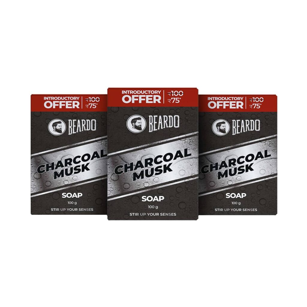 Beardo Charcoal Musk Soap For Men (3pcs) - Beardo