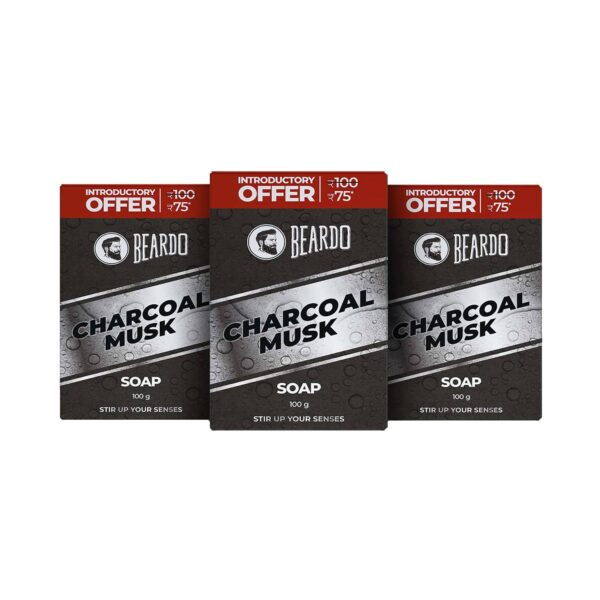 Beardo Charcoal Musk Soap For Men (3pcs) - Beardo