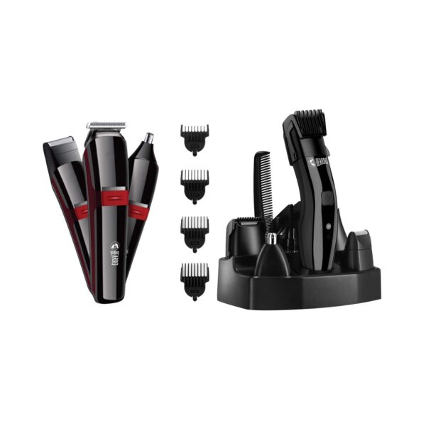 Beardo Chrome Beast Grooming Kit Black & APE-X 3-In-1 Multipurpose Trimmer - Black & Red Combo - Beardo