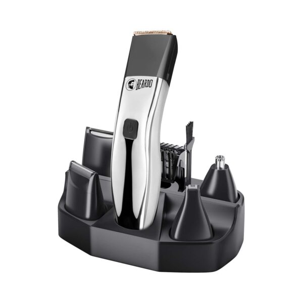 Beardo Chrome Beast Grooming Kit Black & APE-X 3-In-1 Multipurpose Trimmer - Black & Red Combo - Beardo