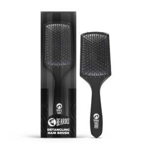 Beardo Detangling Hair Brush | Detangling curls, smoothening, frizz control, shine, paddle hair brush for men | Men Accessories | Hair comb for men | Lightweight - For All Hair...
