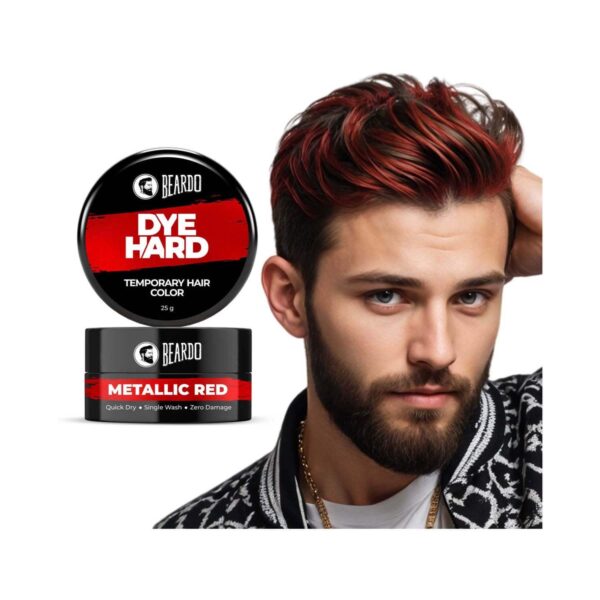 Beardo Dye Hard Temporary Hair Color - Metallic Red (25 g) - Beardo