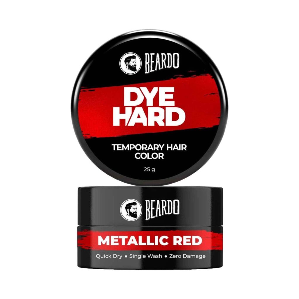 Beardo Dye Hard Temporary Hair Color - Metallic Red (25 g) - Beardo