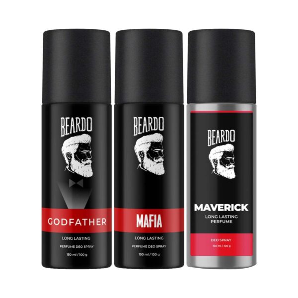 Beardo Godfather, Mafia & Maverick Deo Spray For Men Set (3 pcs) - Beardo