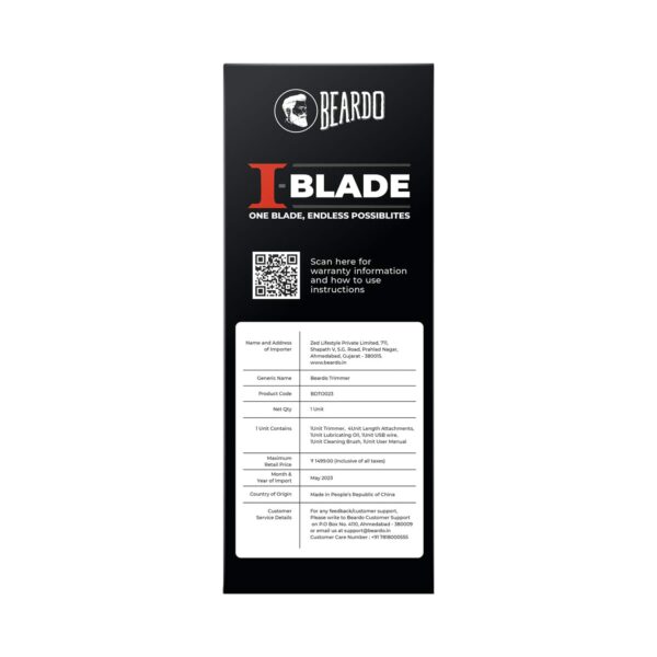 Beardo I-Blade Full Body Trimmer Black & Chrome Beast Grooming Kit Black Combo - Beardo