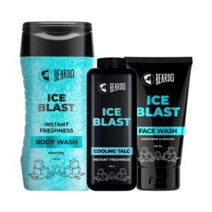 Beardo Ice Blast Face Wash, Ice Blast Body Wash, Beardo Ice Blast Cooling Talc Combo - Beardo