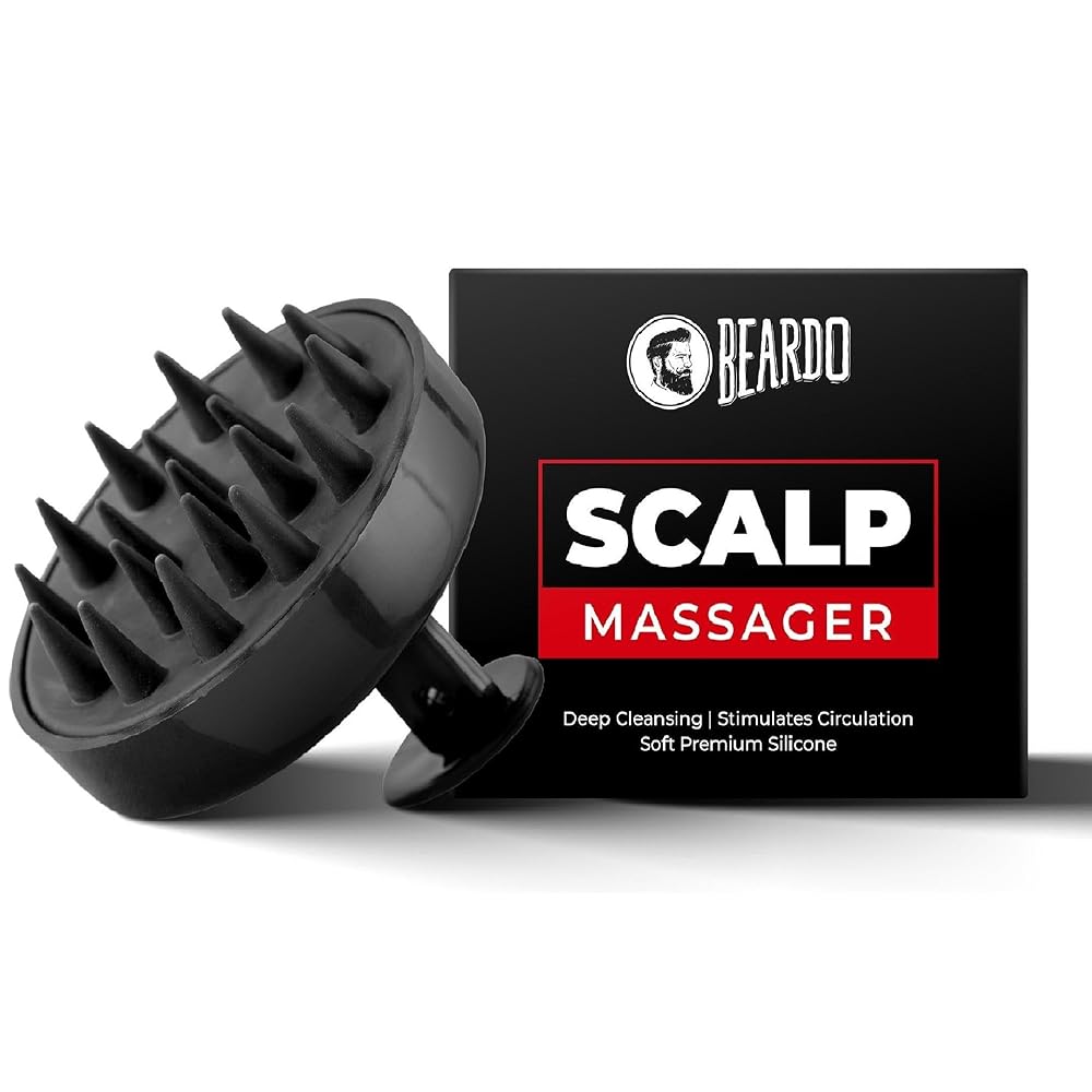 Beardo Scalp Massager for Hair with Removable Handle | Soft Silicone Bristles for Dry Massage, Oil & Shampoo | Massager Shampoo Hair Brush, Super Soft Bristles, Exfoliating |...