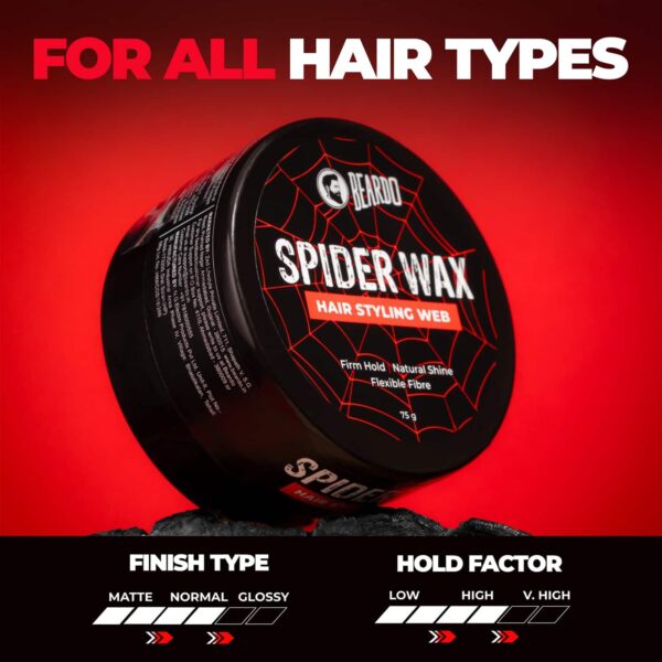 Beardo Spider Wax Hair Styling Web, Sclupting Fiber Strong Hold Natural Shine (75g) - Beardo