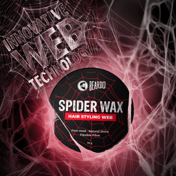 Beardo Spider Wax Hair Styling Web, Sclupting Fiber Strong Hold Natural Shine (75g) - Beardo