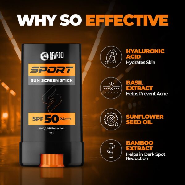 Beardo Sport Sunscreen Stick SPF50 (20 g) - Beardo