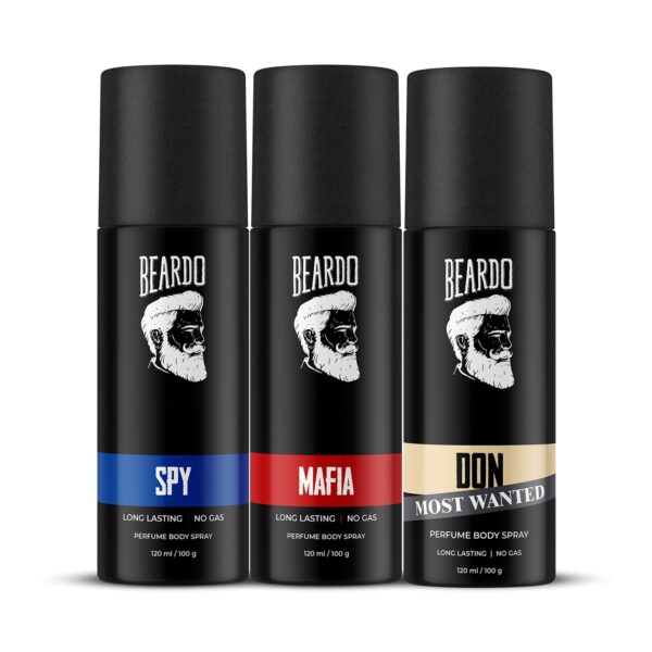 Beardo Spy, Mafia & Don Most Wanted Body Spray For Men Set (3 pcs) - Beardo