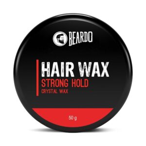 Beardo Stronghold Hair Wax For Men, 50 gm | Crystal Hair Wax with Aloe Vera & Castor Oil | Hair Wax Men | Hair Styling Wax for Glossy Finish & Shine | Strong Hold Hair Wax