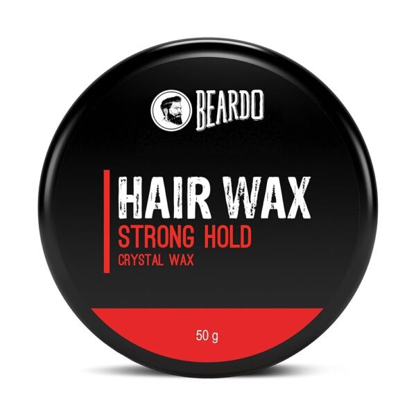 Beardo Stronghold Hair Wax For Men, 50 gm | Crystal Hair Wax with Aloe Vera & Castor Oil | Hair Wax Men | Hair Styling Wax for Glossy Finish & Shine | Strong Hold Hair Wax