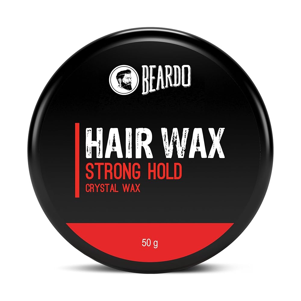 Beardo Stronghold Hair Wax For Men, 50 gm | Crystal Hair Wax with Aloe Vera & Castor Oil | Hair Wax Men | Hair Styling Wax for Glossy Finish & Shine | Strong Hold Hair Wax