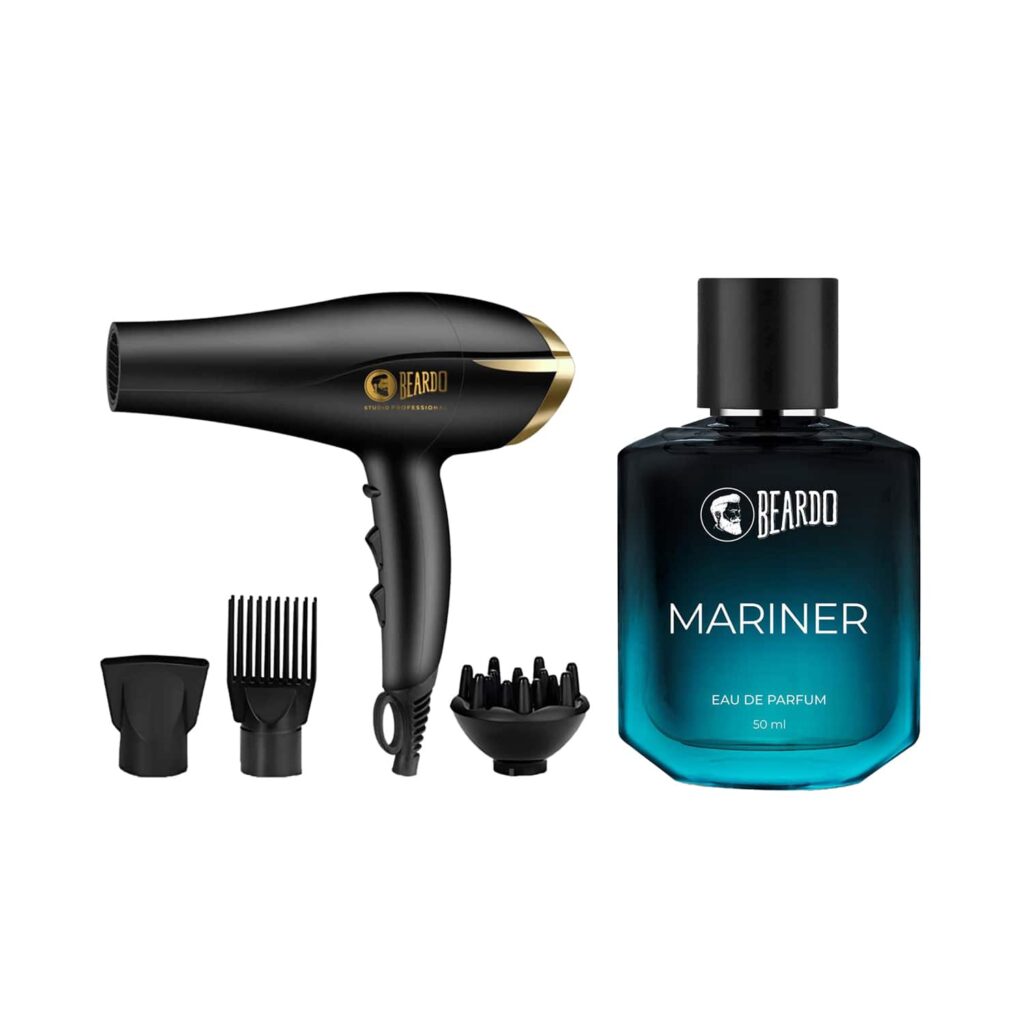 Beardo Studio Professional Tornado Hair Dryer 2000 W for Men & Mariner Eau De Parfum Combo - Beardo
