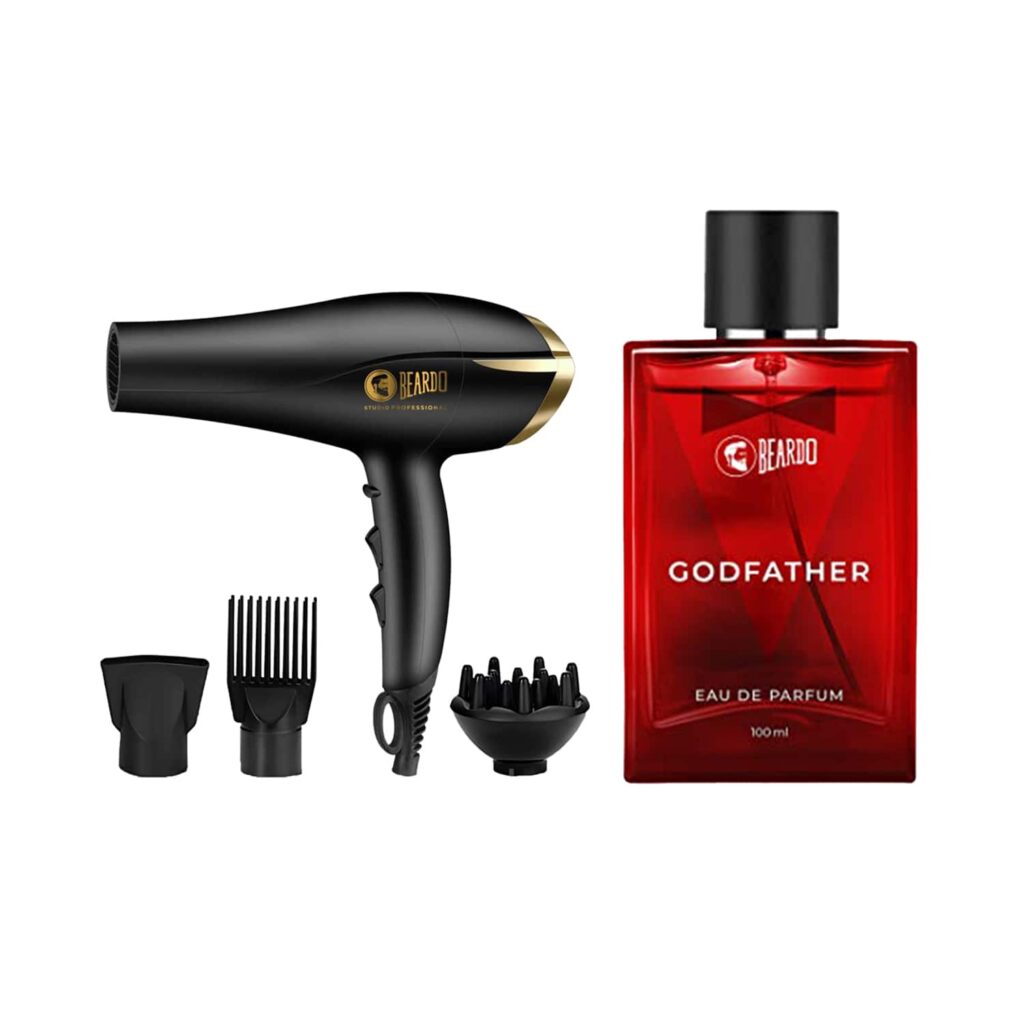 Beardo Studio Professional Tornado Hair Dryer 2000w & Godfather Eau De Parfum Combo (100 ml) - Beardo