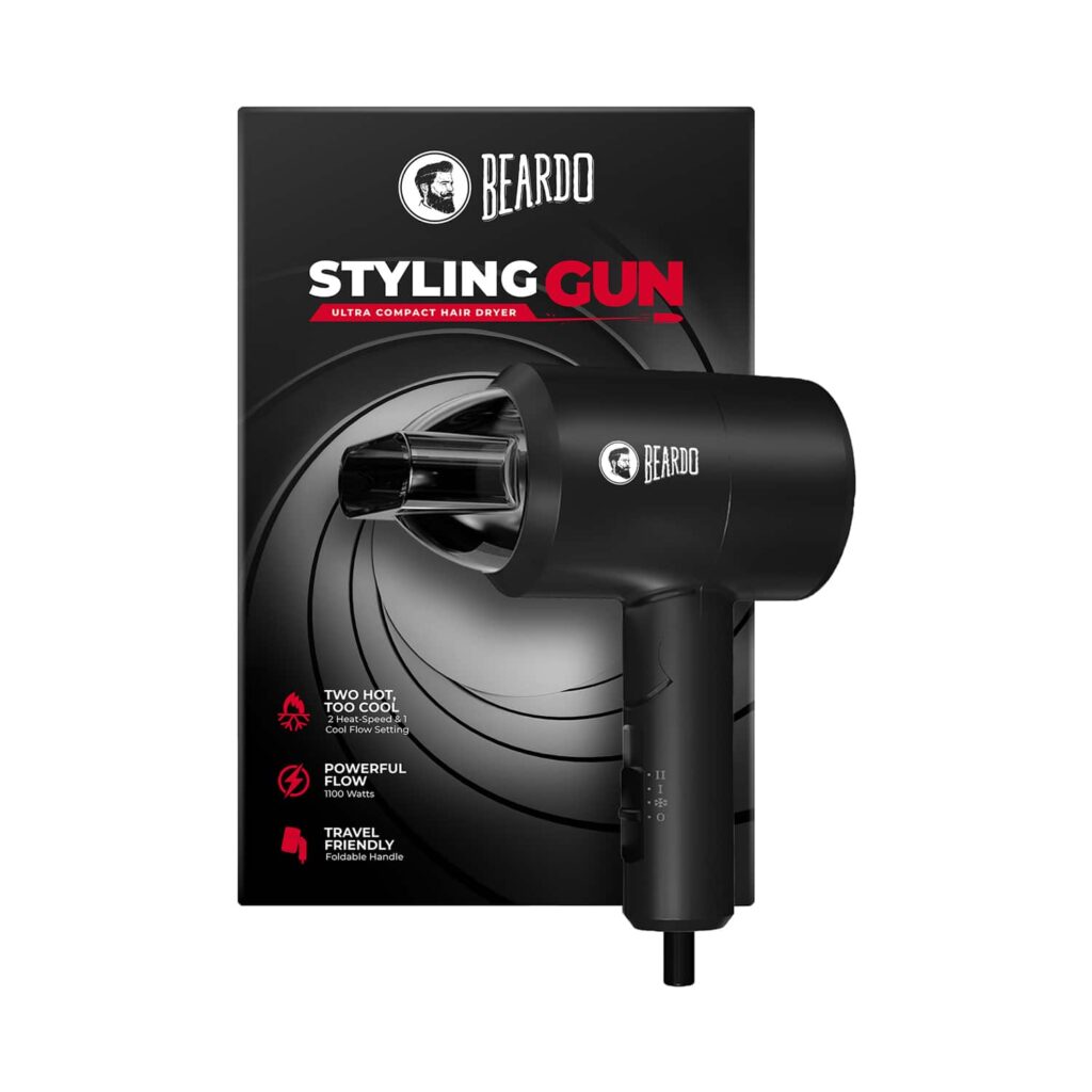 Beardo Styling Gun Ultra Compact Hair Dryer - Black - Beardo