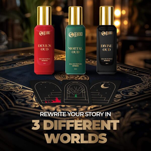 Beardo Three Worlds of Oud Luxury Perfume Giftset Devil'S Oud Mortal Oud Divine Oud - Beardo