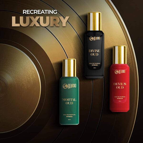 Beardo Three Worlds of Oud Luxury Perfume Giftset Devil'S Oud Mortal Oud Divine Oud - Beardo