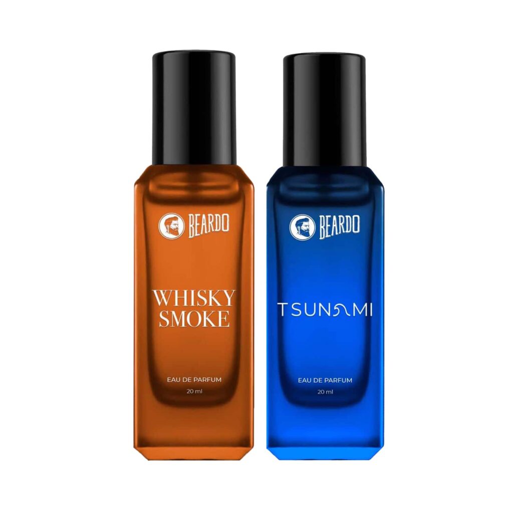 Beardo Tsunami Perfume (20 ml) & Whisky Smoke Perfume for Men, Spicy, Woody (20 ml) Combo - Beardo