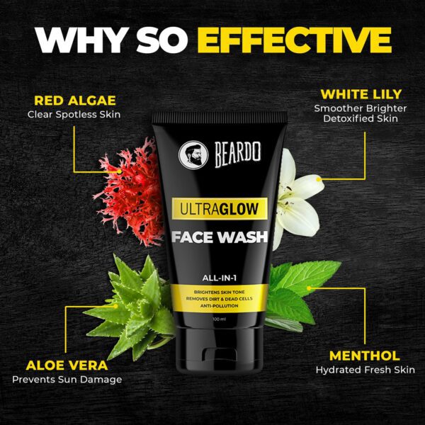 Beardo Ultraglow Facewash For Men 100 ml Combo Pack of 2 - Beardo