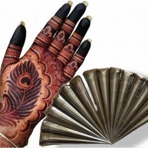 Beautoherb Henna Cone Mehandi Cone for Hand Designing, Henna Mehendi, Cone Bridal Mehndi Cones for Wedding, Dulhan Mehndi Cone, 12 Pieces