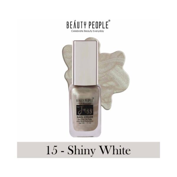 Beauty People Jazz Nail Color - 15 Shiny White (11ml) - Beauty People