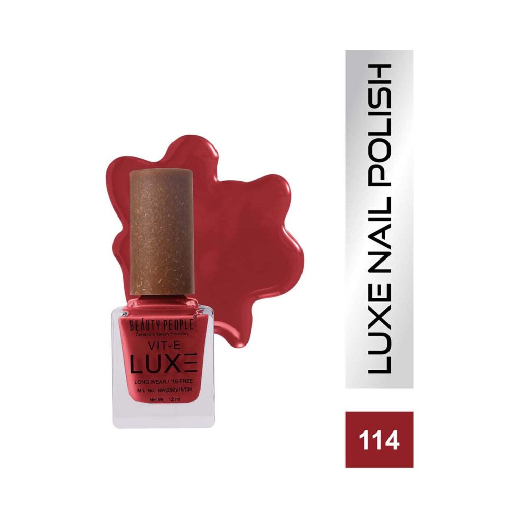 Beauty People Luxe Nail Polish with Vitamin E - 114 Viral Red (12ml) - Beauty People