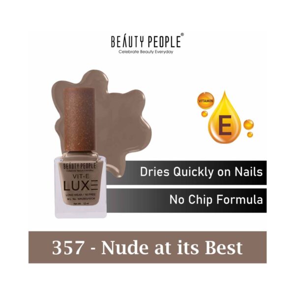 Beauty People Luxe Nail Polish with Vitamin E - 357 Nude At Its Best (12ml) - Beauty People