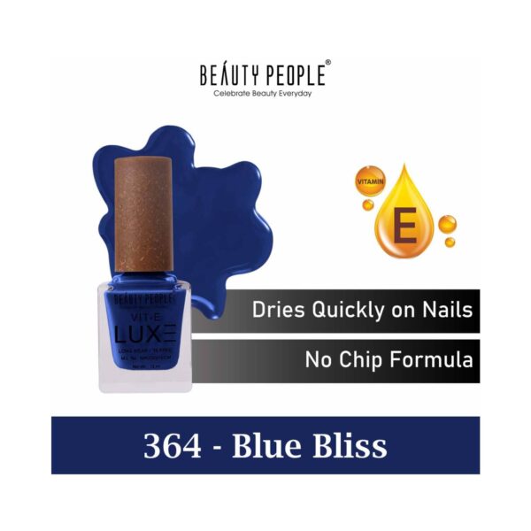 Beauty People Luxe Nail Polish with Vitamin E - 364 Blue Bliss (12ml) - Beauty People