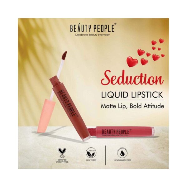 Beauty People Seduction Liquid Lipstick with Vitamin E & Rose Oil - 23 Sexy (4ml) - Beauty People