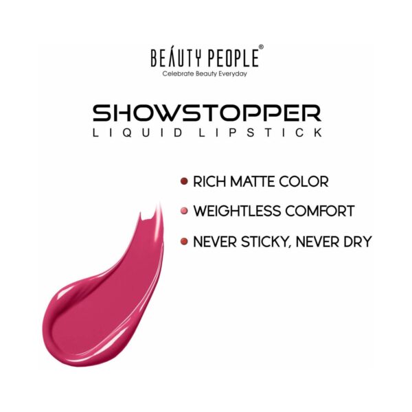 Beauty People Showstopper Liquid Lip Color with SPF 15 & Vitamin E - 03 Free Spirit (4ml) - Beauty People