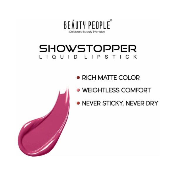 Beauty People Showstopper Liquid Lip Color with SPF 15 & Vitamin E - 09 Good Vibes (4ml) - Beauty People