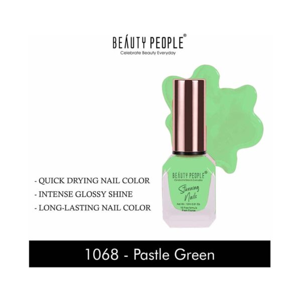Beauty People Stunning Nail Polish - 1068 Pastel Green (12ml) - Beauty People