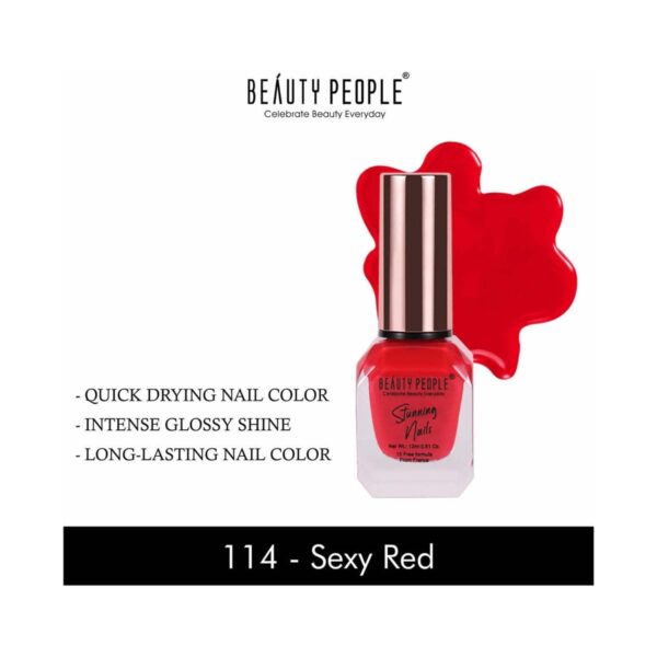 Beauty People Stunning Nail Polish - 114 Sexy Red (12ml) - Beauty People