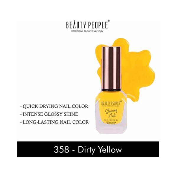 Beauty People Stunning Nail Polish - 358 Dirty Yellow (12ml) - Beauty People