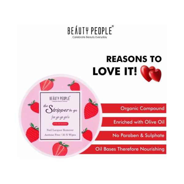 Beauty People The Stripper To The Go Nail Polish Remover Travel Pads - Strawberry (30Pcs) - Beauty People