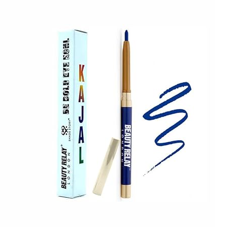 BEAUTYRELAY LONDON Shade Story Be Bold Eye Kohl Kajal 24hrs Long Stay, Smudgeproof, Fadeproof, (12 Shades) Infused With Almond Oil, Sandalwood Oil (Electric Blue)